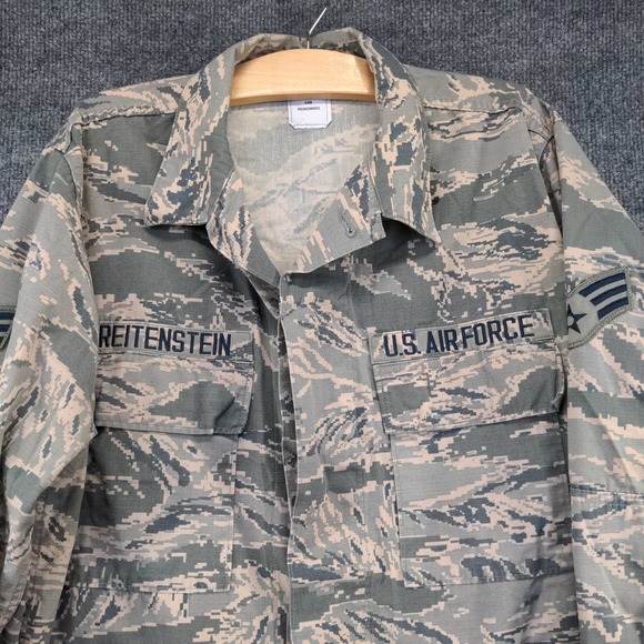 U.S. Air Force USAF Utility Coat Camo Green Size 44 Patches Pockets - Picture 7 of 15